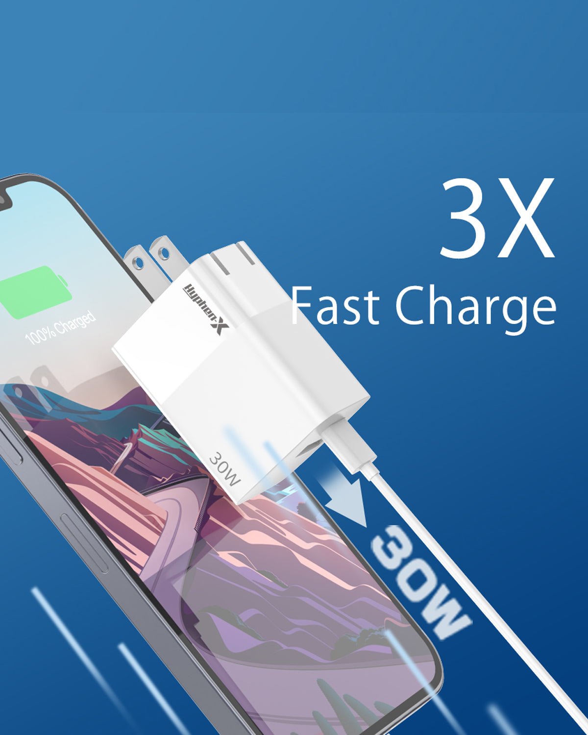 USB-C PD Charger 30W Fast Charger iPhone13 Charger 2 Ports